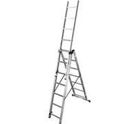 Echelle transformable 3 plans en aluminium HAILO HobbyStep - 3x7 échelons sertis monoblocs solides et robustes