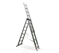 Echelle Transformable 3 Plans 3x8 échelons 5m/5,9m en Aluminium Hailo HobbyStep