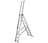 Echelle transformable 3 plans 3x9 échelons 6m70 en aluminium Hailo HobbyStep