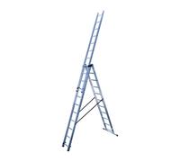 Echelle transformable 3 plans 3x11 échelons 7m/7,8m en aluminium Hailo Hobby