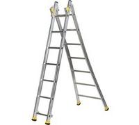 Echelle transformable à base évasée 2 plans 2x6 barreaux hauteur d'accès maxi 1m85 T2 Cent G