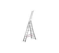 Echelle transformable base évasée 3 plans 3x11 échelons 7m30 en alu Hailo Premium