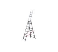 Echelle transformable base évasée 3 plans 3x8 échelons 5m70 en alu Premium