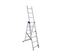 Echelle transformable 3 plans 3x6 échelons 3,4m/4,3m en aluminium Hailo HobbyStep G