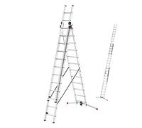 Hailo - Echelle transformable 3 x 12 échelons 9 m - ProfiStep Combi