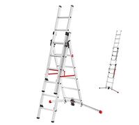 Hailo Hailo S100 ProfiLOT, échelle combinée en aluminium 3 parties, 2x6 + 1x5 barreaux Quantité:1