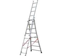 Echelle Transformable Pro 3 Plans 3x8 échelons 4,8m/5,7m en Aluminium Hailo Pro