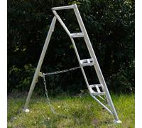 Échelle Trépied Échelles de Cueillette de Fruits à 3 Pieds pour Jardin, Échelle de Verger Portable en Aluminium avec Large Plate-forme, Escalier à Marches Tripodes Pliables(4.3ft/130cm/51.2in)