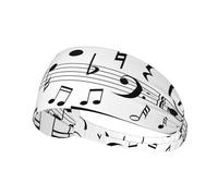 Échelles de Notes de Musique Noire,Bandeau de Sport Unisexe, Bandeau élastique Multi-usages pour Cheveux