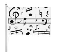 Échelles de notes de musique noire,Drapeau de jardin, bannière décorative, drapeau double face, 2 x 3 pieds, pour extérieur et intérieur
