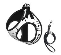 Échelles de Notes de Musique Noire,Harnais pour Animaux de Compagnie, Harnais réfléchissant réglable pour Chien,L