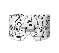 Échelles de notes de musique noire,Masque pour les yeux bloquant la lumière Cache-yeux et cache-oreilles pour le sommeil
