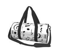 Échelles de Notes de Musique Noire, Sac de Voyage de Grande capacité, Sac à Main Rond, Sac de Voyage de Sport, fourre-Tout, Sac de Fitness