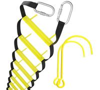 Échelles de Secours ISOP 4 m | Échelles Rétractables pour Maisons à 2 Etages | Compact et Portable | Échelle de Corde Adaptée à l'Evasion de Balcon et de Fenêtres avec Crochets | Évacuation d’Urgence