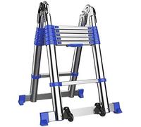 Échelles Échelle télescopique, échelle à rallonge, échelles télescopiques multi-échelles télescopiques en aluminium léger avec barre de support | Échelle télescopique portative polyvalente à cadre en