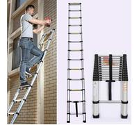 Échelles Télescopiques 5m, DAYPLUS Escabeau Aluminium Telescopique 16,4FT Escabeau Extensible - Réglage de la Hauteur Libre