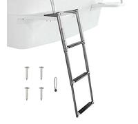 Échelles Télescopiques - Escabeau Pliable 3 Marches Relevable - Échelle Télescopique à Usage Marine,pour Bateau, Marine, Yacht, Piscine, Pont, Hommes, Femmes, Garçons, Filles et