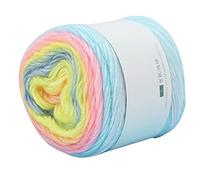 écheveaux de fil doux arc-en-ciel, 100g Pelotes de Fil à Tricoter Doux Laine Peignée Fil Fil Arc En Ciel Dégradé Couleurs Bricolage Bébé Laine à Tricoter Châle écharpe Crochet Fil - 240m