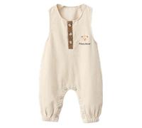Echinodon Salopette en velours côtelé pour bébé garçon et fille, Couleur : beige, 12 mois