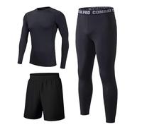 Echinodon Sous-vêtements de sport pour enfants 2 pièces 3 pièces Ensemble de sous-vêtements de compression pour filles et garçons Sous-vêtements fonctionnels pour l'entraînement au football