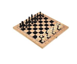 échiquier 3-in-1 Chess Checkers Draughts Backgammon Set Folding Wooden Chess Board Portable for Kids and Adults Bois échecs(29 * 29cm)