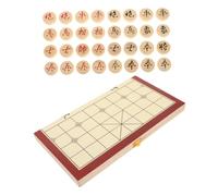 Échiquier avec Boîte de Rangement Intégrée Chinois en Bois Pliable