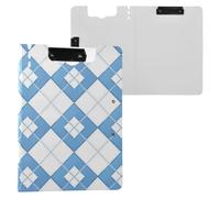 Échiquier bleu foncé A4 avec porte-bloc double clips métalliques porte-stylo pour soins infirmiers avec couverture