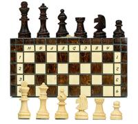 Echiquier Bois au Jeu d'échecs 21 cm - Jeux d'échec au Pliable échiquier pour Enfant EU Adulte ou echecs de Voyage au Le Plateau d echec Chess Board Bronze