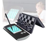 échiquier électronique Portable, Jeu D'échecs électronique Pliable 2 en 1 avec Stylet, Grand écran LED, sans Connexion Réseau, 220 Jeux Classiques, pour Les Amateurs D'échecs