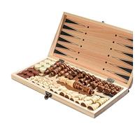 Échiquier | Jeu d'Échecs 3 en 1 en Bois Pliant - Jeu de Société Portable pour Apprentissage en Famille et Entraînement Compétitif