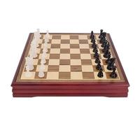 échiquier Jeu d'échecs en Agate avec Compartiments de Rangement for Les pièces Portable for Les Voyages, édition Collector élégante Bois échecs