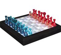 Échiquier LED - Jeu de plateau stratégique éclairé - Pièces d'échecs modernes et transparentes - Parfait pour les jeux de soirée et les cadeaux