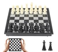 Echiquier Magnetique Jeu d'Échecs Voyage Jeux d'Echec Pliable Jeu Echec Voyage Échiquiers Noir et Blanc Portable Chess Board avec Échecs pour Les Enfants et Adultes (13x13 cm)
