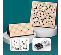 Échiquier magnétique, portable et pliable avec pierres magnétiques noires et blanches, imperméable et résistant à l'humidité, avec bol de rangement, idéal pour les débutants (C + 2, 36 x 36)