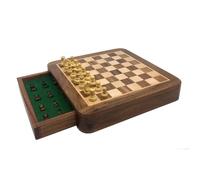 Generique – Échiquier tiroir 25 cm Roi 45 mm – Bois magnétique, pièces acacia et buis