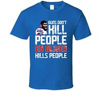 ECHJCG Ed Oliver Guns Dont Kill Buffalo Football Fan T Shirt Royal Blue(Large)