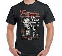 ECHJCG Firefighter Dad Mens Funny Fireman T-Shirt Fire Brigade Service Sam Father's Day713(Medium)