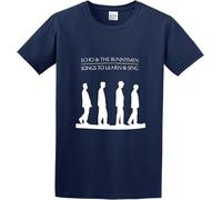 Echo and The Bunnymen Rock O Neck Men T Shirt Navy Blue Manches Courtes(Medium)