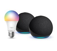Echo Dot (5e génération) | Anthracite, pack de 2 + Tapo L530EA ampoule connectée LED (E27), Fonctionne avec Alexa - Kit de démarrage Maison connectée