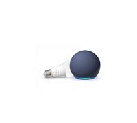 Echo Dot (Nouvelle génération) avec Alex Bleu Marine + Philips Hue White Ampoule LED Connectée (E27), Pack Éclairage Intelligent à Commande Vocale