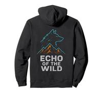 Echo of The Wild - Loup et Montagnes en Design Outdoor Sweat à Capuche