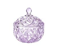 ECHO-OVE Bocal à bonbons en verre avec couvercle en relief Violet 237 ml