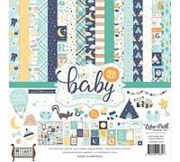 Echo Park Paper Hello Baby B COLL 12X12 KIT, Papier, Bleu Marine, Jaune, Bleu Sarcelle, Orange, Orange, Taille unique
