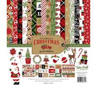 Echo Park Paper Company Celebrate Christmas Collection Kit de papier Rouge/vert/beige/jute/noir