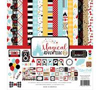 Echo Park Paper Company Magical Adventure Lot de 2, Noir, Rouge, Jaune, Bleu, Vert, Papier Kraft, 12-x-12-Inch