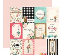 Echo Park Paper Flower Market Double-Sided Cardstock 12"X12"-3"X4" Journaling Cards