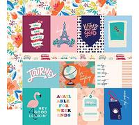 Echo Park Paper Let's Travel Double-Sided Cardstock 12"X12"-3"X4" Journaling Cards