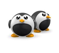 ECHO Pingz x2 - Paire d'Enceintes Bluetooth sans Fil Stereo 6W Multi-Compatibles - 4h de Musique en continu, Chargement Rapide par USB-C & Microphone intégré. Design Animal Pigouin pour Enfant.
