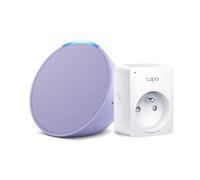 Echo Pop | Lavande + Tapo Matter Prise Connectée, Fonctionne avec Alexa - Kit de démarrage Maison connectée