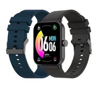 Echo Rainbow Lite - Montre Connectée Homme 1.83'' Gris Métal - Appel Bluetooth/sans Fil & Capteurs Santé - Modes Sport avec Coaching - 2 Bracelets Gomme - Légère & étanche - Android/iOS